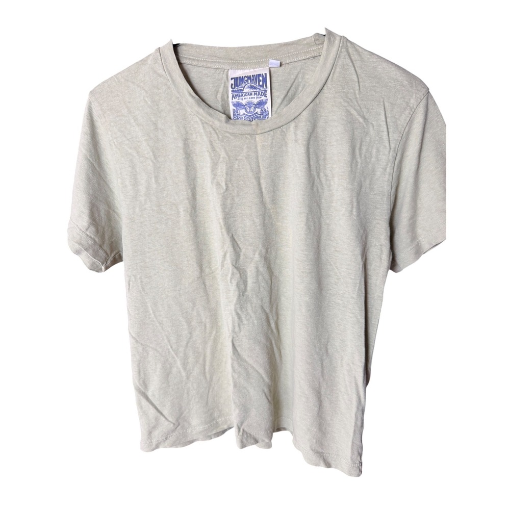 Jungmaven Lorel Crop Hemp Blend T-Shirt Sage Green Size S
